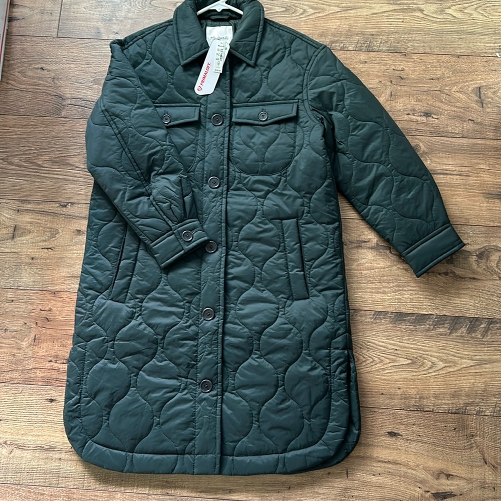 Madewell Collared Long Quilted Jacket